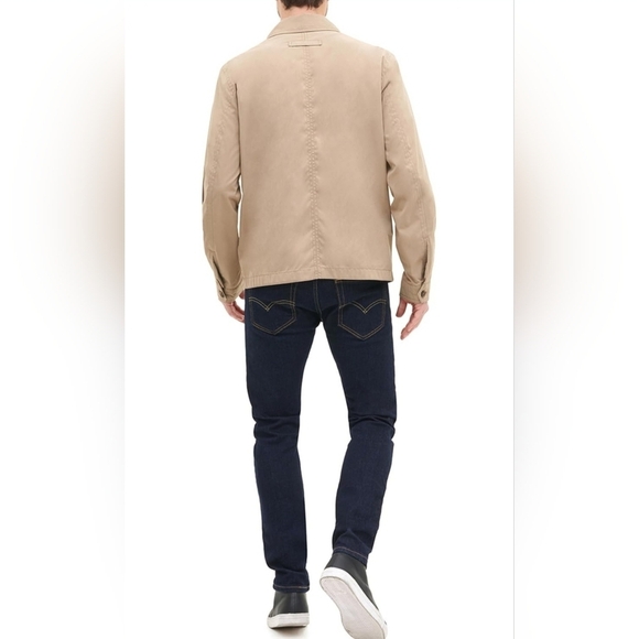 NWT Tommy Hilfiger Men's Classic Front-Zip Filled Micro-Twill Jacket in Khaki - Picture 3 of 12